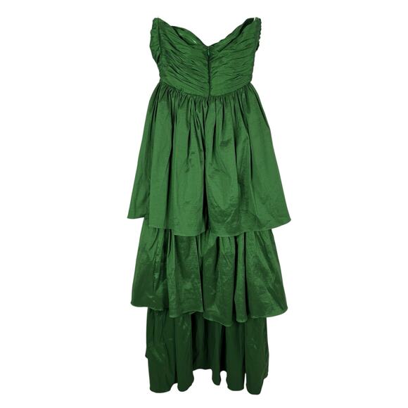 Lovers and Friends Michie Strapless Maxi Dress Tiered Ruffle Party Green Size XS - Picture 10 of 11